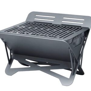 HTF Portable Grill Rescue Caveman 10”x7” Foldable Charcoal Camping Lightweight